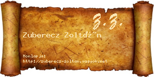 Zuberecz Zoltán névjegykártya